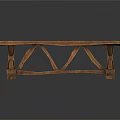 Rustic Wooden Coffee Table With Natural Texture And Cross Leg Design