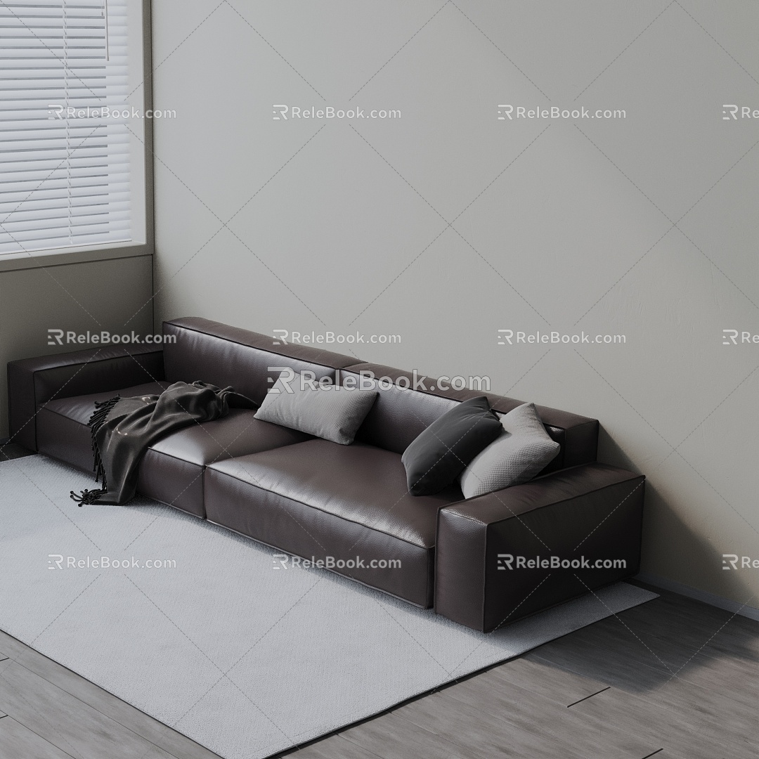 Three-seat sofa 3d model