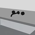 Modern Wall Mounted Matte Black Faucet With Minimalist Design On White Wall