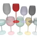 Colorful Wine Glasses Collection With Various Colored Stems And Assorted Hues 3d model