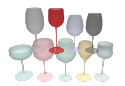 Glass red wine goblet 3d model