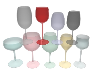 Glass red wine goblet 3d model