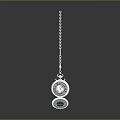 Decorative Daily Life Pendant With Silver Chain And Blue Round Charm Design