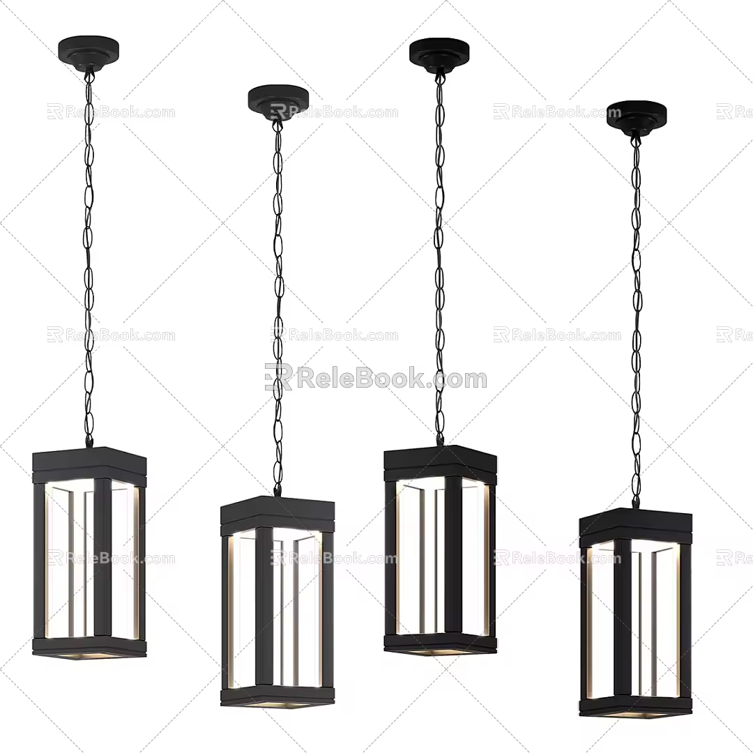 Nordic Simple Chandelier Simple Chandelier 3d model