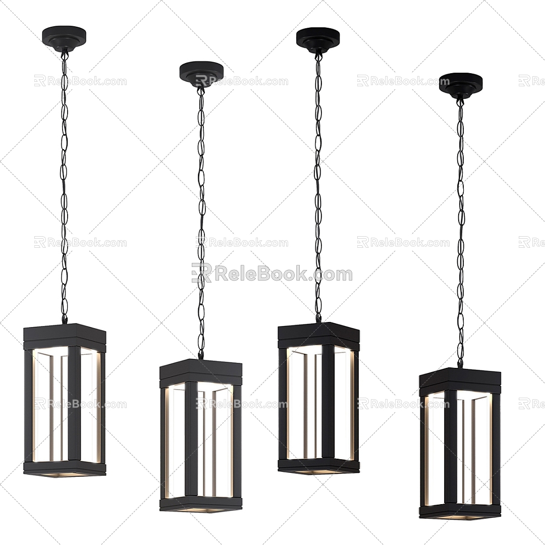 Nordic Simple Chandelier Chandelier Simple Chandelier 3d model