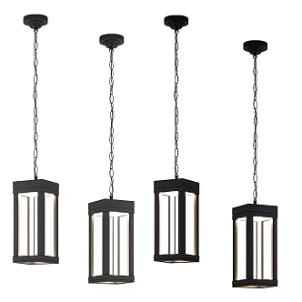Nordic Simple Chandelier Simple Chandelier 3d model