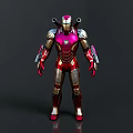 Iron Man Action Figure With Red And Gold Armor And Shoulder Weapons