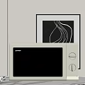 Stylish Modern Microwave Oven For Home Kitchen Counter With Wall Art