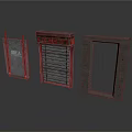 Metal Building Models With Facade Door Frames And LIBRA Text