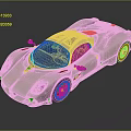 3D Rendered Beige Sports Car With Sleek Design Large Wheels And Transparent Roof