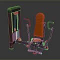 Strength Training Gym Equipment With Black Frame Orange Seat And Arm Rests For Workouts