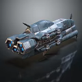 Futuristic Sci Fi Spaceship 3D Model With Metallic Surface And Detailed Engines 3d model