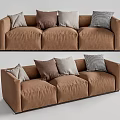 Modern three-seat sofa multiplayer sofa 3d model