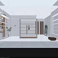 Modern Clothing Store Interior With Clothing Racks Display Shelves And Hanging Clothes