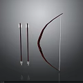 Red Bow and Arrows as Modern Weapon with Sleek Design Display Setup 3d model