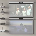 Advanced Projection Monitoring System With Multiple Projectors And Projection Screens Displaying Scenes