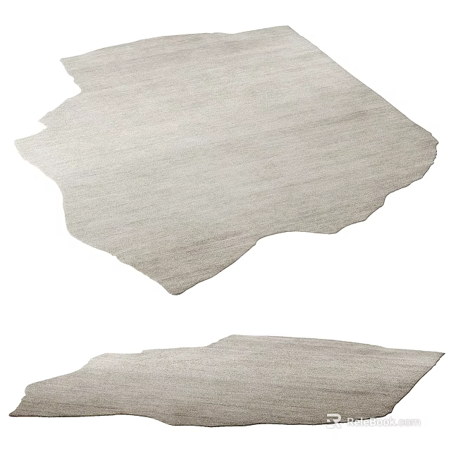 Unique Shaped Light Toned Area Rugs For Home Decoration Ideas 3d model