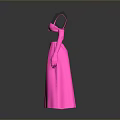 Neon Pink Long Dress With Spaghetti Straps And Flowy Skirt Design