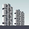 Modern High Rise Apartment Buildings Exterior Design With Glass Windows And Balconies