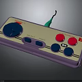 Retro Purple Game Controller With Blue Red Fire Buttons And Reset Start Functions