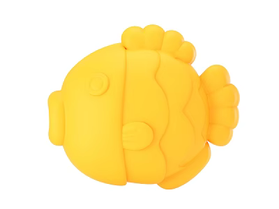 Cute Yellow Fish Shaped Silicone Mold For Making Fun Food Treats And Desserts 3d model Cute Yellow Fish Shaped Silicone Mold For Making Fun Food Treats And Desserts 3d model