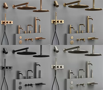 Light Luxury Shower Head Shower Faucet Shower Head Combination 3d model