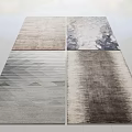 Four Square Rugs with Diverse Patterns Textures and Neutral Color Tones 3d model