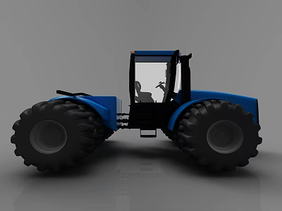 Heavy Duty Blue Tractor With Large Tires And Modern Cab Design 3d model