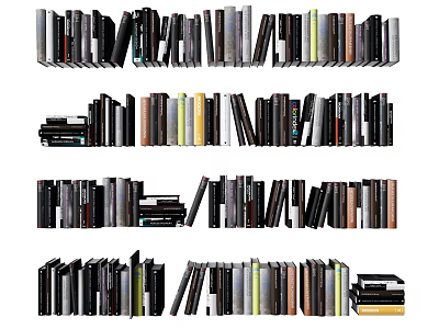 Diverse Books and Magazines Stacked on Shelves Collection 3d model