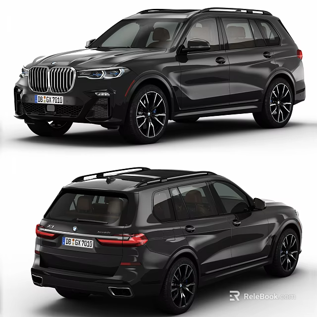 Black BMW SUV with Modern Front Design Sleek Rear View Alloy Wheels and Roof Rails 3d model 