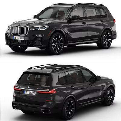 Black BMW SUV with Modern Front Design Sleek Rear View Alloy Wheels and Roof Rails 3d model