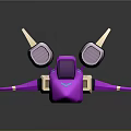 Purple Toy Spaceship With Double Engines White Pink Accents And Sci Fi Design