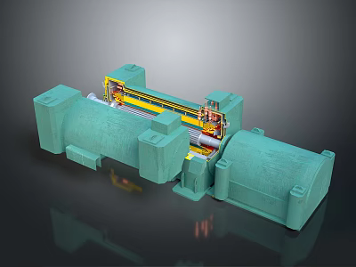 Heavy Duty Industrial Equipment Featuring Steel Rollers and Robust Metal Frame for Manufacturing Processes 3d model