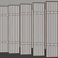 Modern Wooden Frame Room Divider With Grid Design For Interior Space 3d model