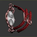 Red Fashion Accessory Watch With Leather Strap Stylish Dial And Metallic Frame Design