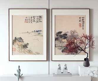 New Chinese Landscape Painting Hanging Painting Decorative Painting 3d model