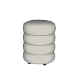 Modern Round Beige Soft Fabric Stackable Stools with Layered Design