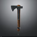 Traditional Hand Axe With Sharp Metal Blade And Wooden Leather Wrapped Handle