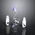 Modern Electronic Appliances With White And Purple Components And Sleek Design