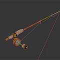 Wooden Fishing Rod With Reel And Silver Fish On Dark Grey Surface