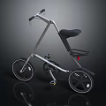 Sleek Modern Three Wheel Bicycle With Silver Frame And Black Seat