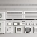 Air Conditioner Air Vents With Various Grille Types And Component Designs For Home Installation