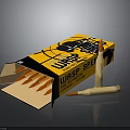 WASP SPEED Bullets in Open Yellow Box with Red Tips and Single Bullet Displayed 3d model