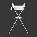 Portable Baby Changing Table With White Metal Frame And Colorful Patterned Pad