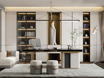 Modern study 3d model