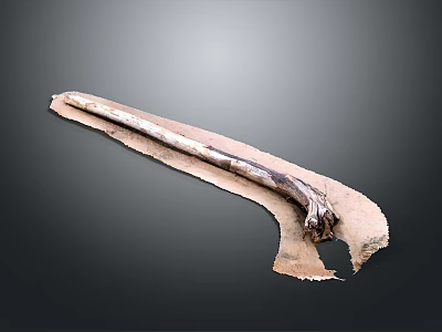 Wooden And Stone Long Piece With Natural Texture And Rustic Surface Details 3d model