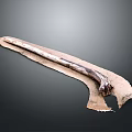 Wooden And Stone Long Piece With Natural Texture And Rustic Surface Details
