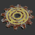 Industrial Hardware Tools Gear with Red and Gold Metal Surface for Mechanical Use