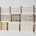 Wooden and Bamboo Fence Structures With Rope Accents and Decorative Designs