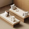 Cozy Wooden Benches With Cushions And Stuffed Toys In Interior With Wooden Walls And Carpet